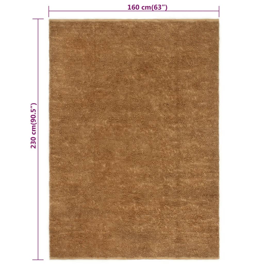 vidaXL paklājs, ar rokām darināts, 160x230 cm, džuta un kokvilna