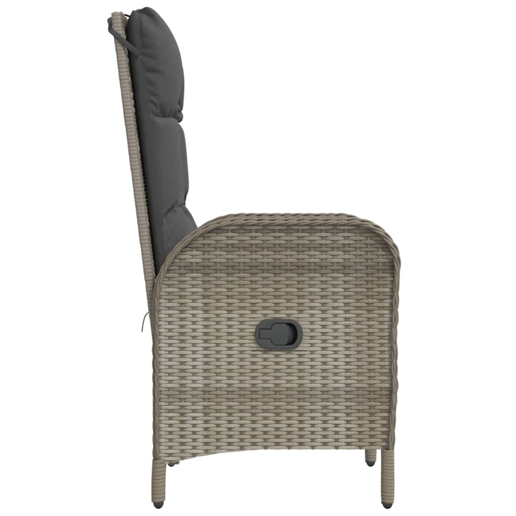 vidaXL dārza krēsli, 2 gab., pelēka PE rotangpalma