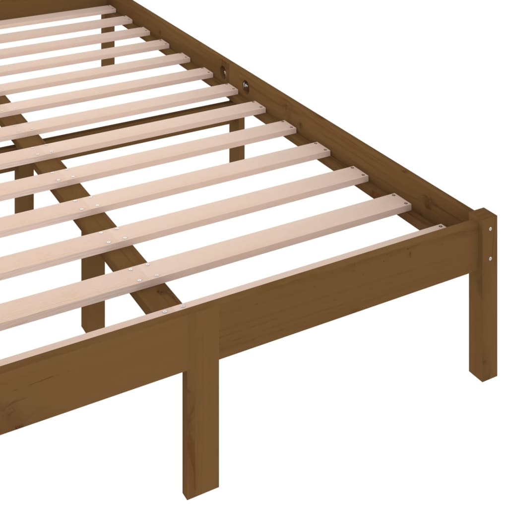 vidaXL gultas rāmis, priedes masīvkoks, 120x200 cm, medus brūns