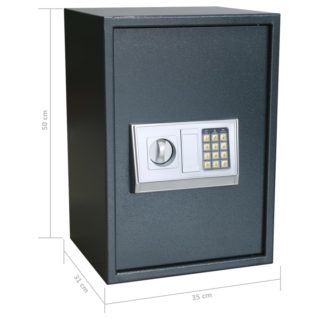 vidaXL elektronisks seifs ar plauktu, 35x31x50 cm