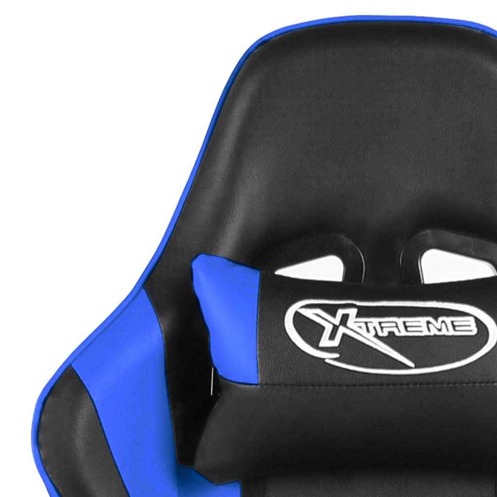 vidaXL datorspēļu krēsls, grozāms, zils, PVC
