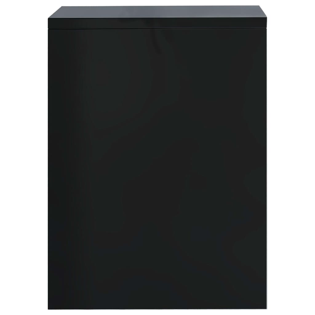 vidaXL naktsskapītis, 40x30x40 cm, spīdīgi melns, skaidu plāksne
