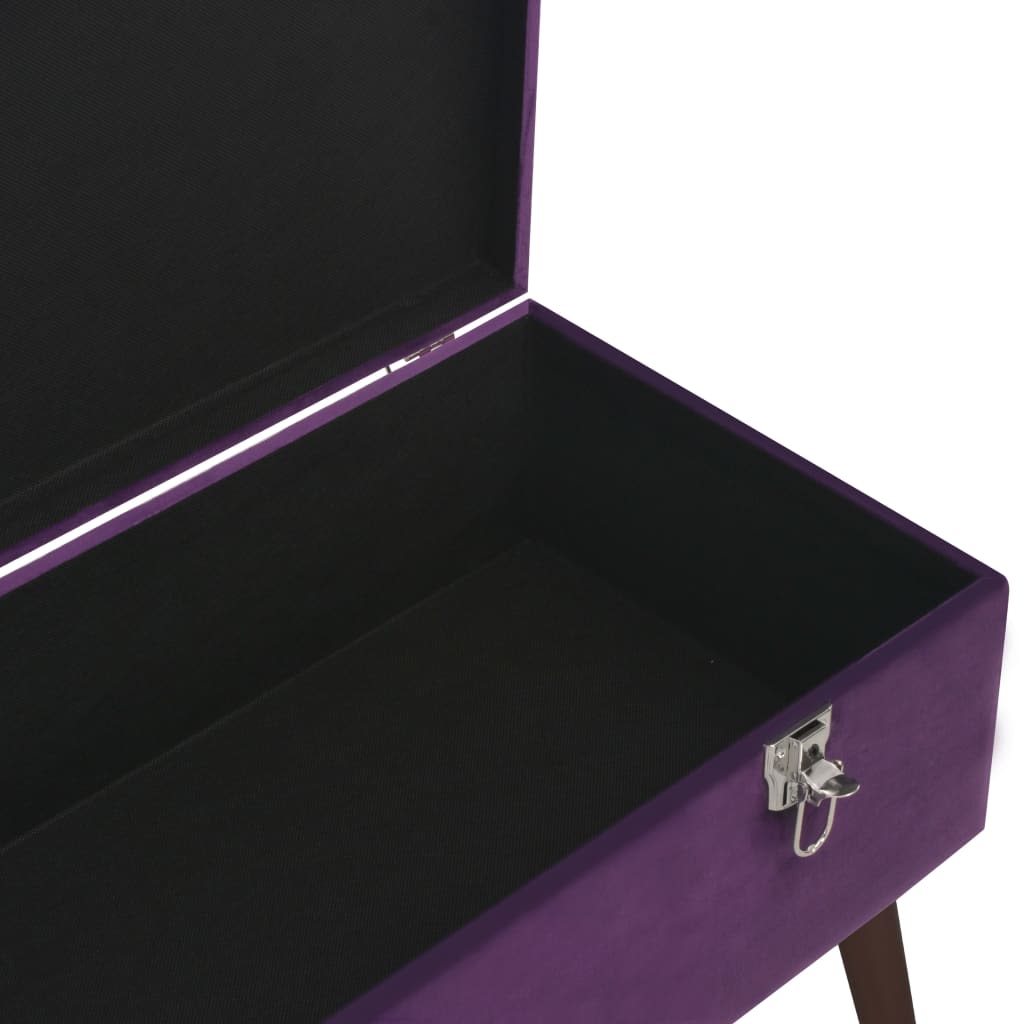 vidaXL sols ar kasti, 80 cm, violets samts