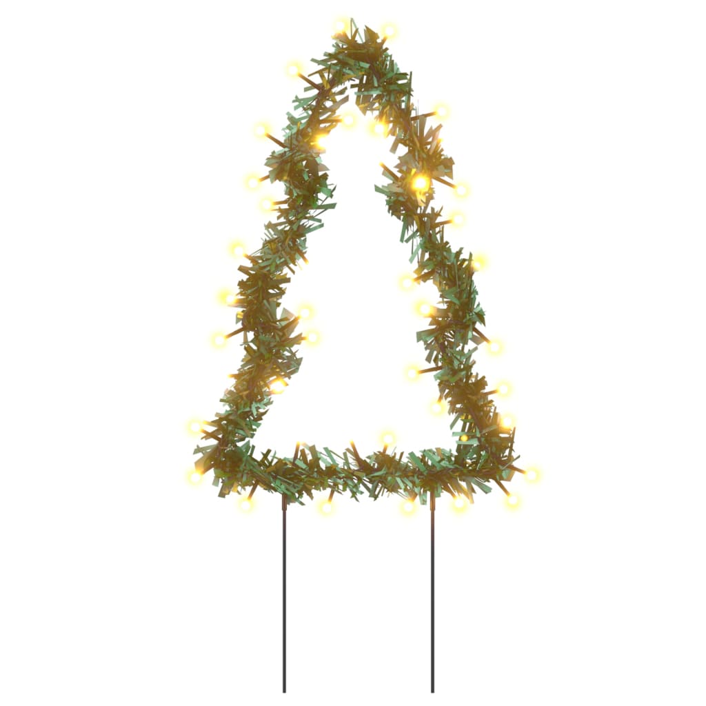 vidaXL Ziemassvētku gaismas dekori, egles forma, 3 gab., 50 LED, 30 cm
