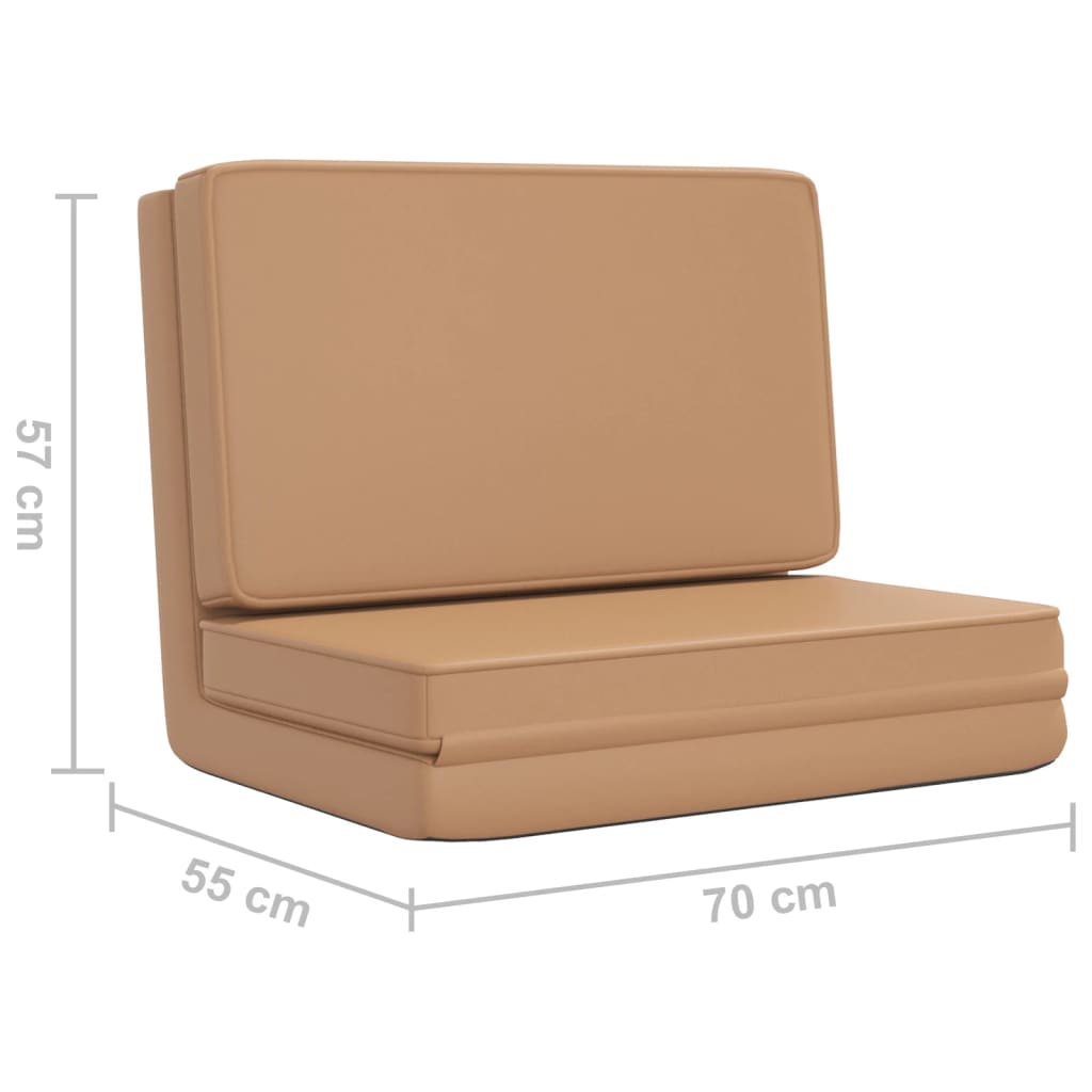 vidaXL salokāms grīdas krēsls, kapučīno krāsas mākslīgā āda