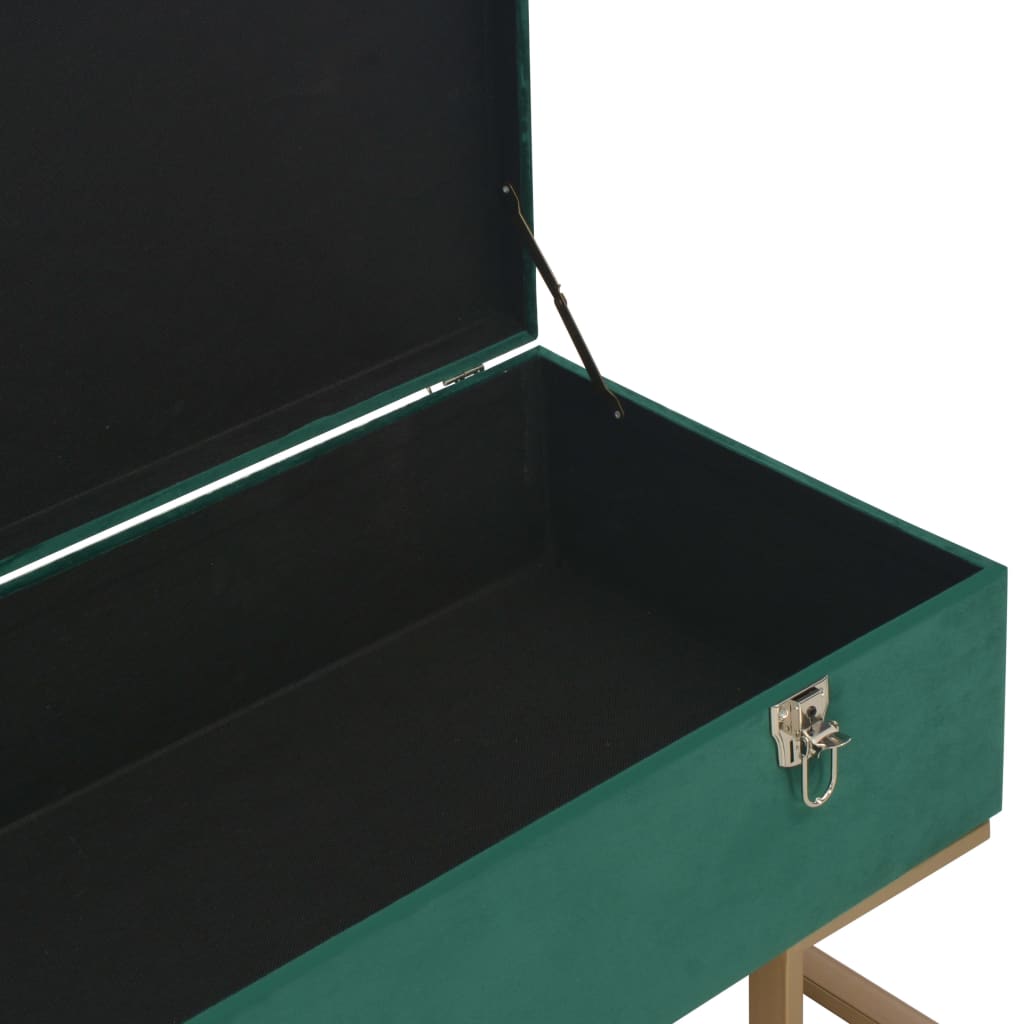 vidaXL sols ar kasti, 105 cm, zaļš samts