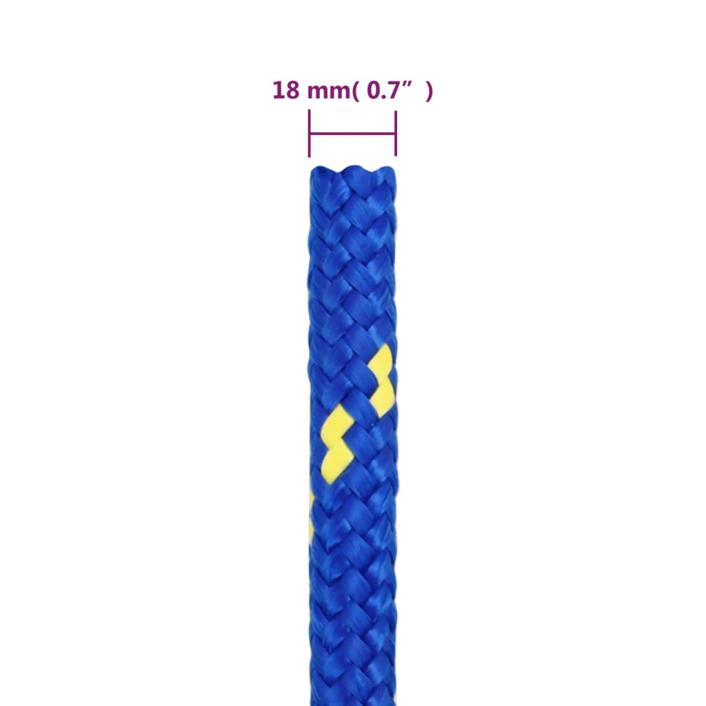 vidaXL laivu virve, zila, 18 mm, 100 m, polipropilēns