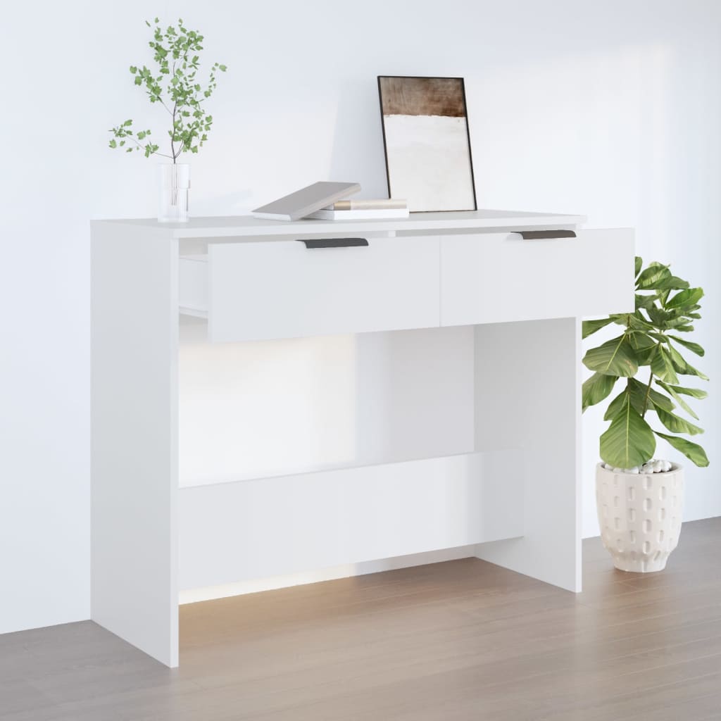 vidaXL konsoles galdiņš, balts, 90x36x75 cm, inženierijas koks
