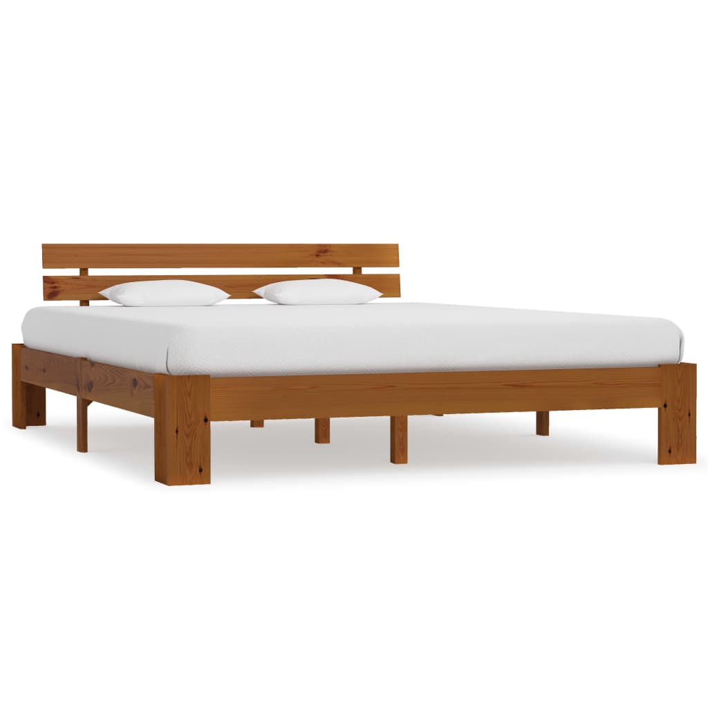 vidaXL gultas rāmis, medus brūns, priedes masīvkoks, 180x200 cm