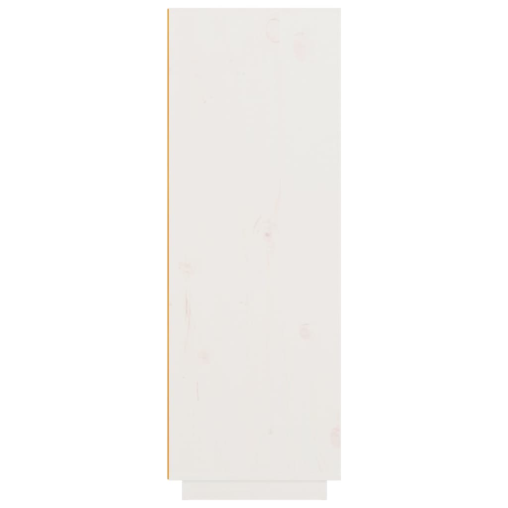 vidaXL augstais skapītis, balts, 89x40x116,5 cm, priedes masīvkoks