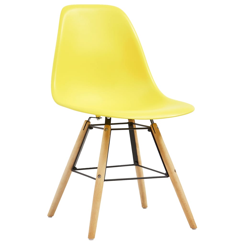 vidaXL virtuves krēsli, 6 gab., dzeltena plastmasa