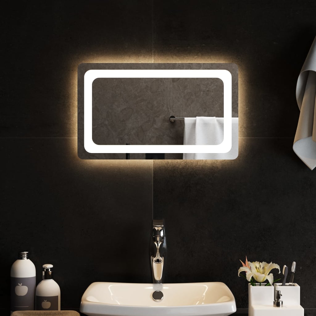 vidaXL vannasistabas spogulis ar LED, 50x30 cm
