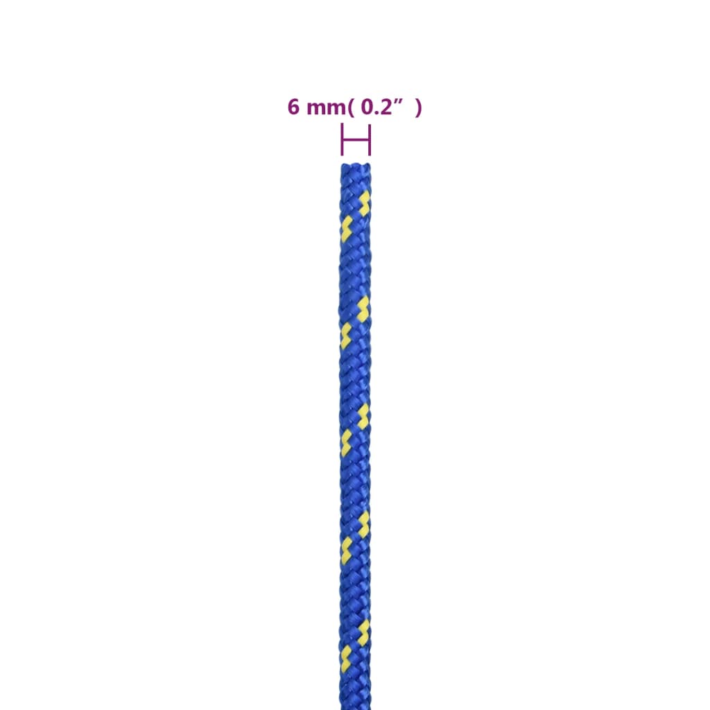 vidaXL laivu virve, zila, 6 mm, 250 m, polipropilēns