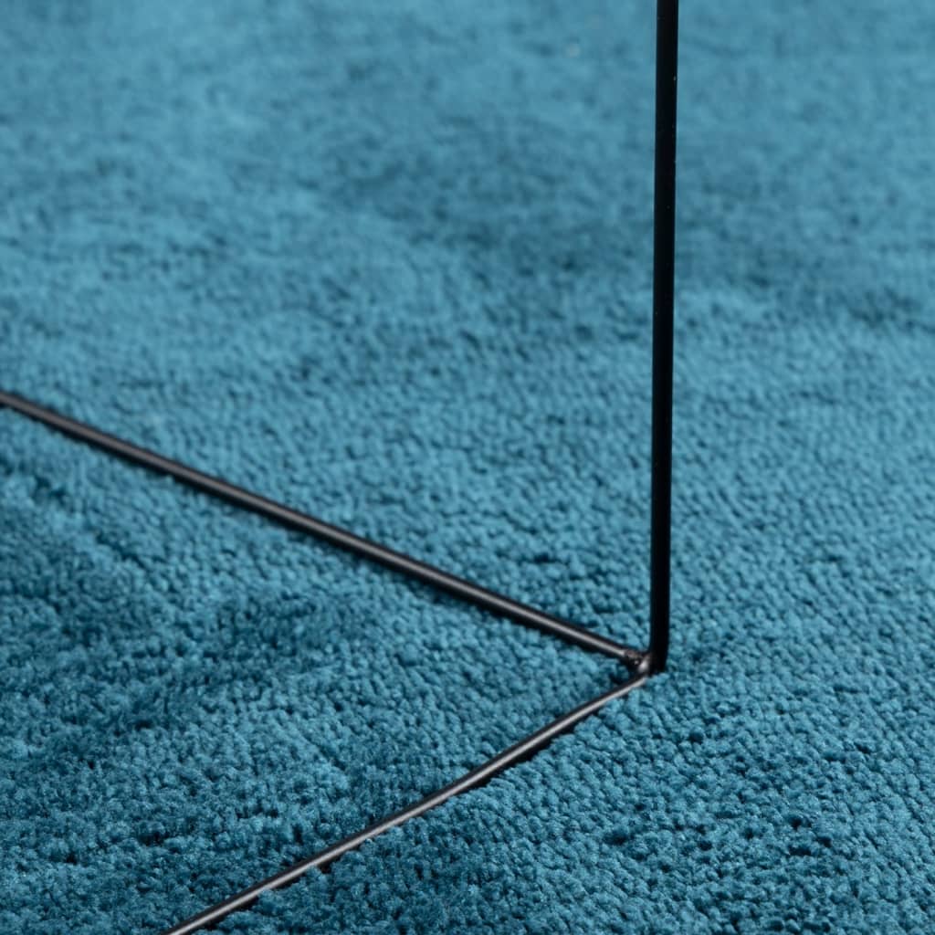 vidaXL paklājs OVIEDO, īsa spalva, mīksts, tirkīzzils, 120x120 cm