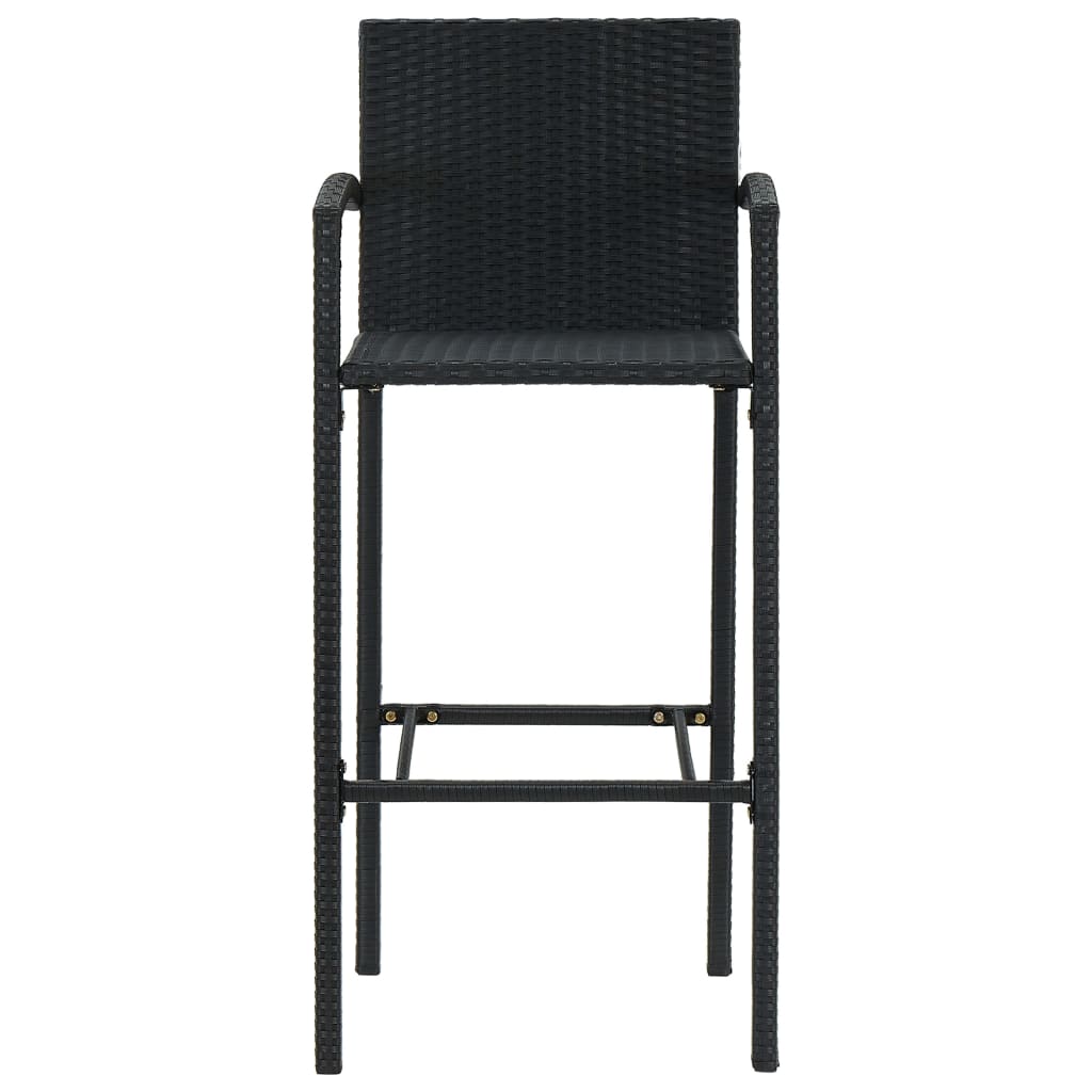 vidaXL bāra krēsli, 4 gab., melna PE rotangpalma