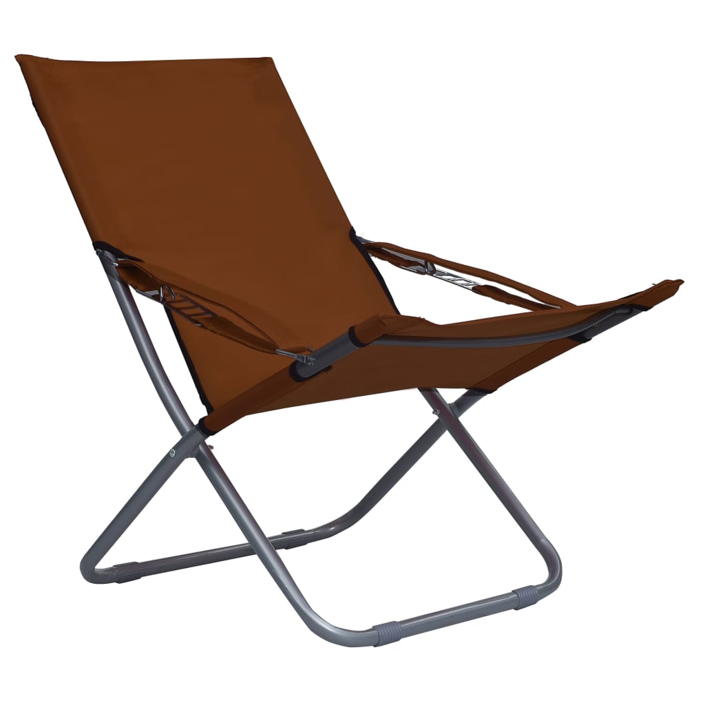 vidaXL salokāmi pludmales krēsli, 2 gab., brūns audums