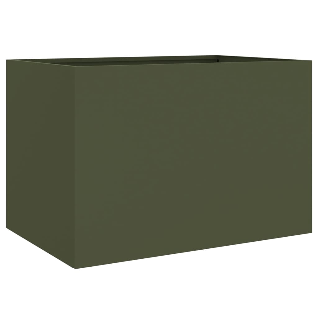 vidaXL puķu kaste, olīvzaļa, 62x40x39 cm, auksti velmēts tērauds