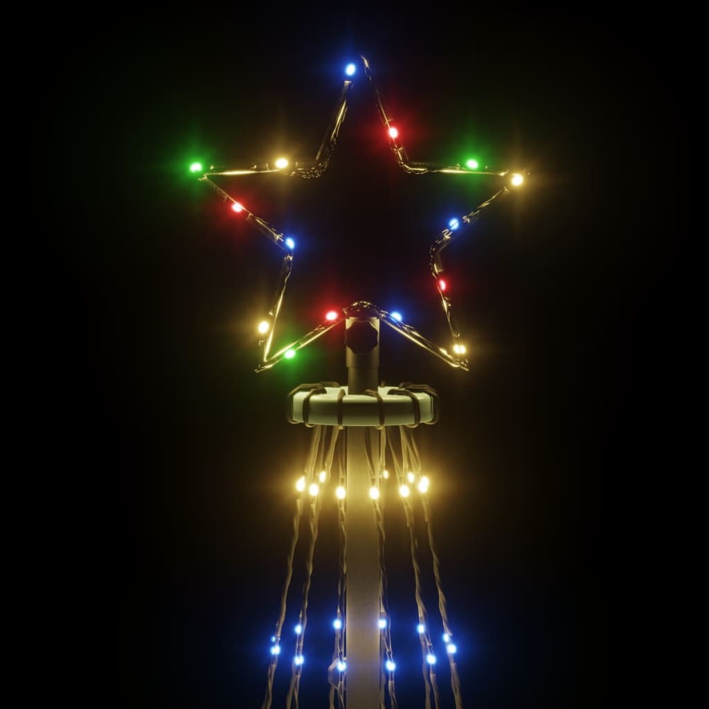 vidaXL Ziemassvētku egle ar pīķi, 732 krāsainas LED lampiņas, 500 cm