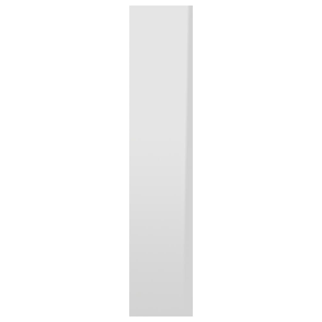vidaXL sienas plaukts, spīdīgi balts, 90x16x78 cm, skaidu plāksne