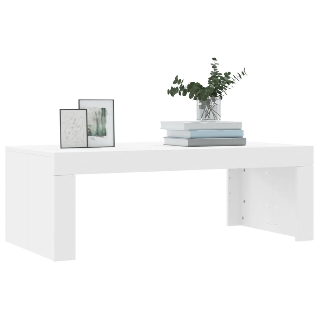 vidaXL kafijas galdiņš, balts, 102x50x36 cm, inženierijas koks