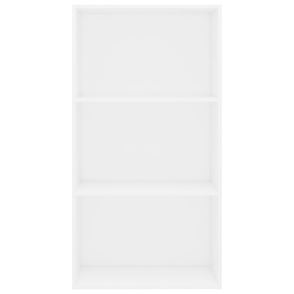 vidaXL 3-līmeņu grāmatu plaukts, balts, 60x30x114 cm, skaidu plāksne