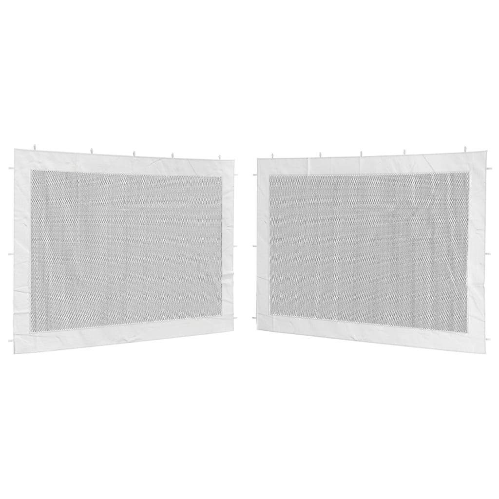 vidaXL svinību telts sānu sienas, 2 gab., baltas, melnas, tīkls