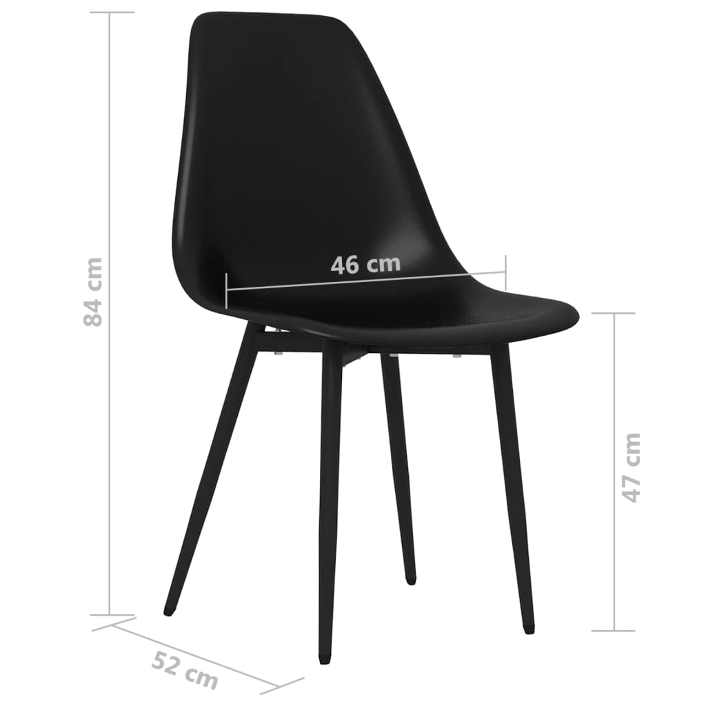 vidaXL virtuves krēsli, 2 gab., melns PP