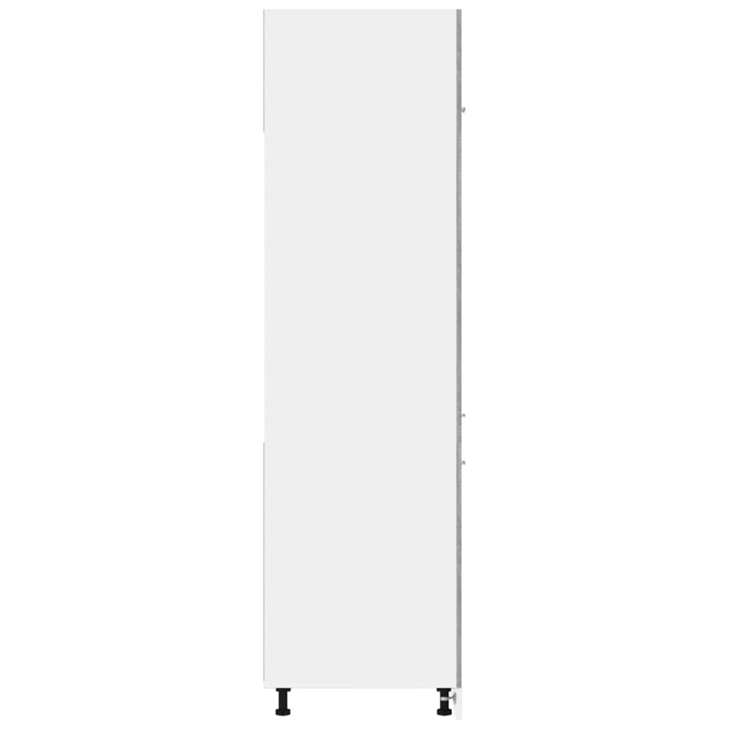 vidaXL ledusskapja skapis, pelēks, 60x57x207 cm, inženierijas koks
