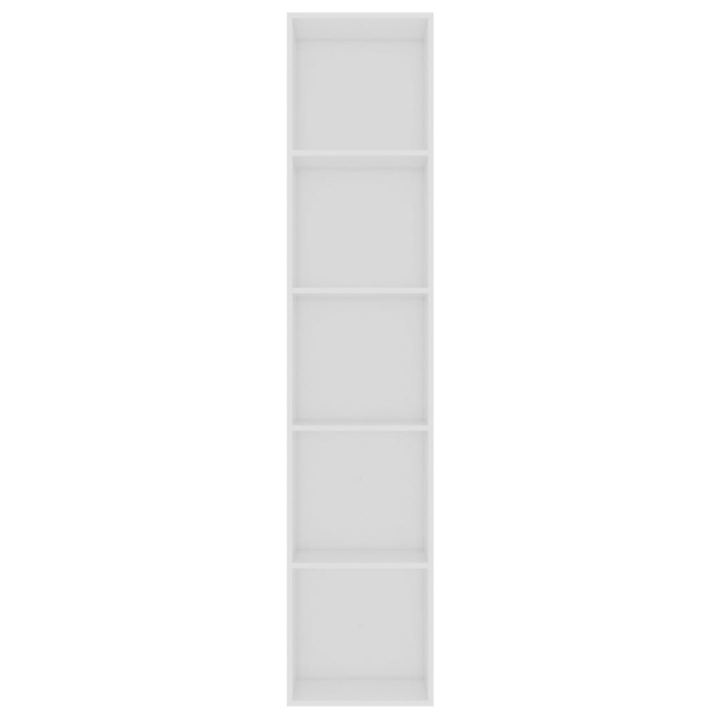 vidaXL grāmatu plaukts, balts, 40x30x189 cm, skaidu plāksne