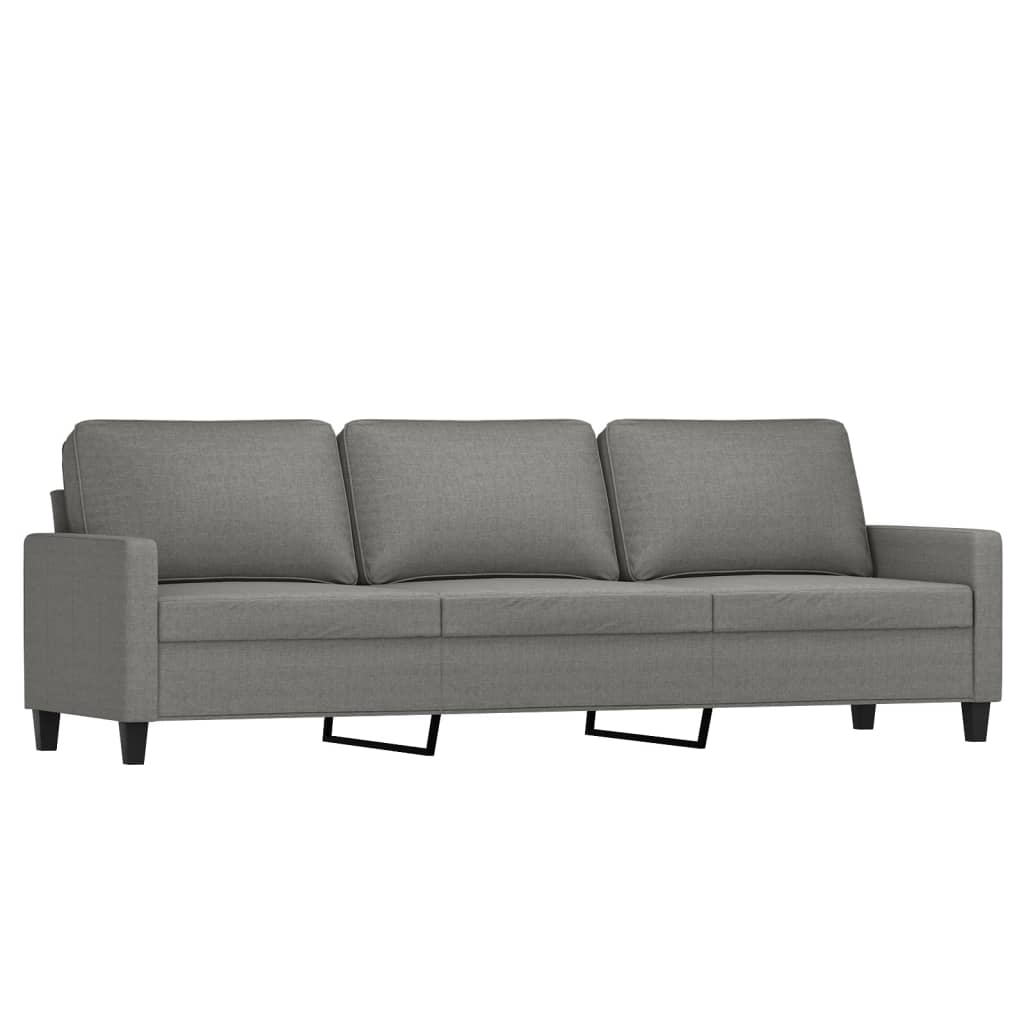 vidaXL četrdaļīgs dīvānu komplekts ar spilveniem, tumši pelēks audums