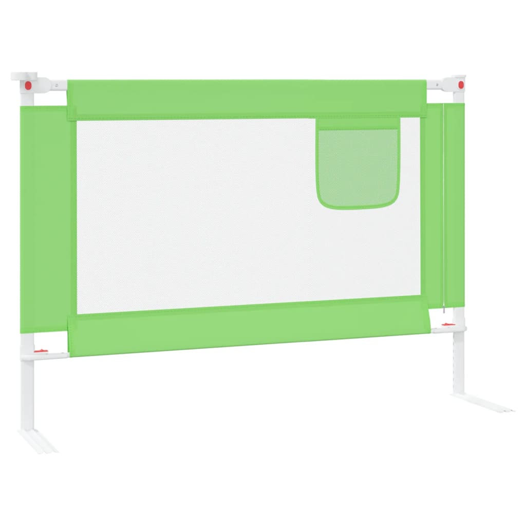 vidaXL bērnu gultas aizsargbarjera, zaļa, 90x25 cm, audums