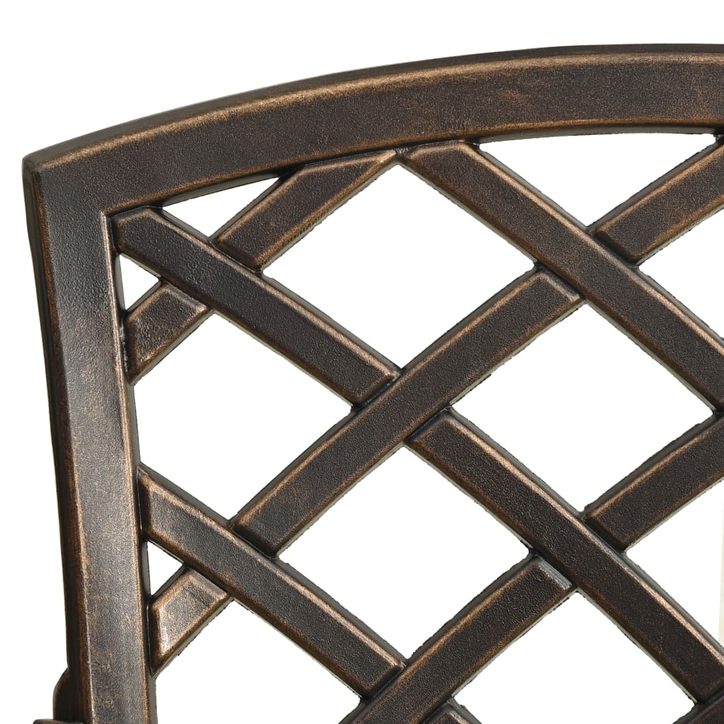 vidaXL dārza krēsli, 6 gab., liets alumīnijs, bronzas krāsā