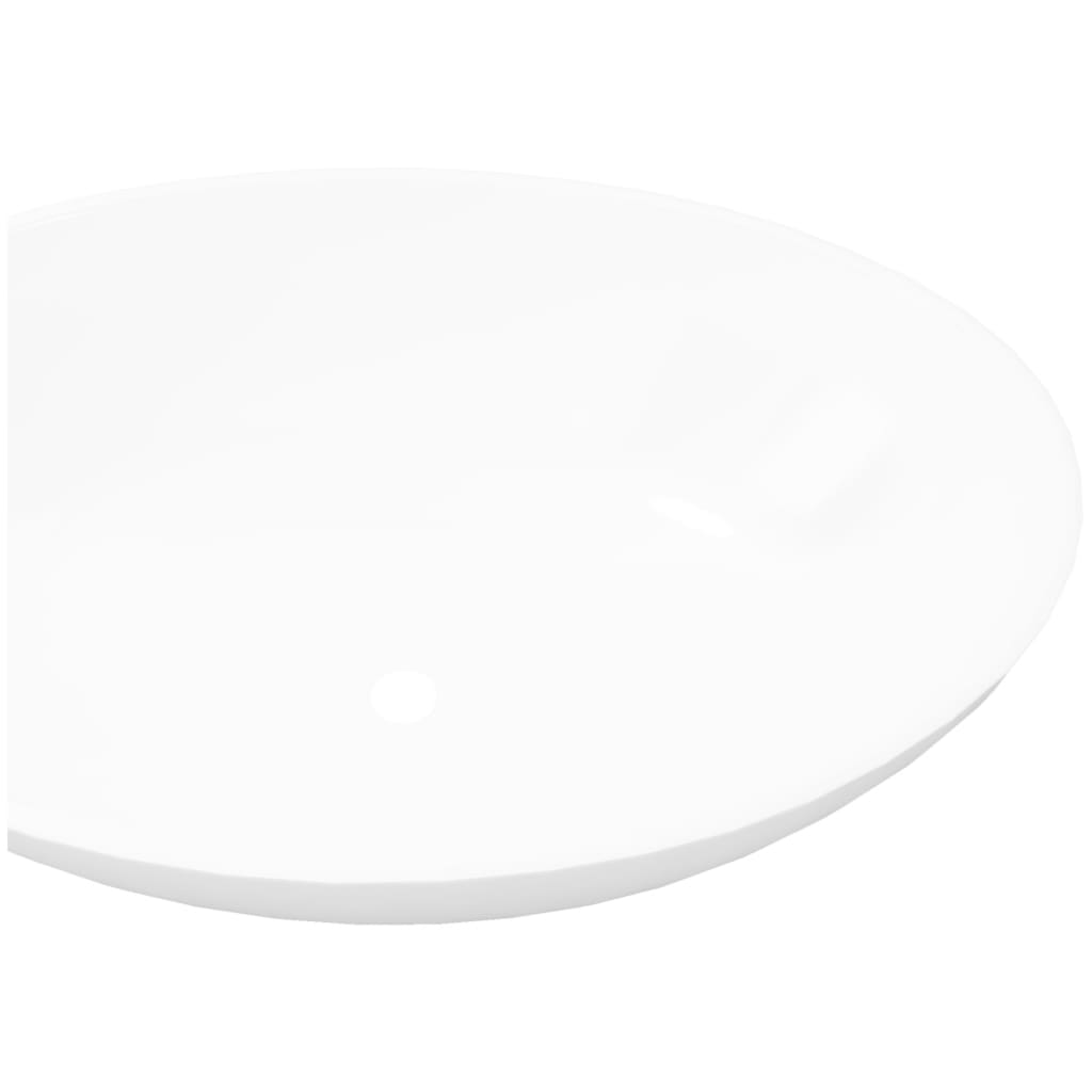 vidaXL izlietne, ovāla forma, balta keramika, 40x33 cm