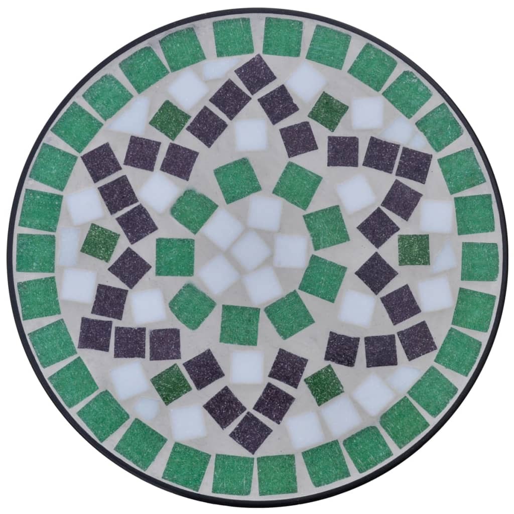 Mosaic galdiņš, augu galdiņš, zaļš un balts