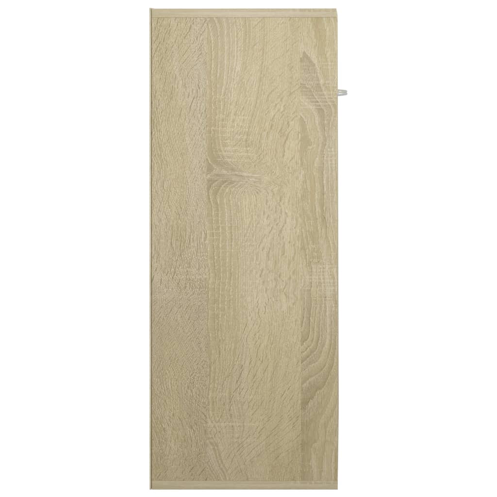 vidaXL kumode, 60x30x75 cm, kokskaidu plāksne, balta un ozolkoka