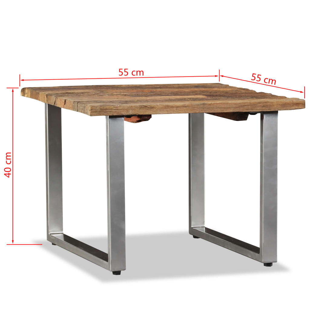 vidaXL kafijas galdiņš, 55x55x40 cm, pārstrādāts masīvkoks
