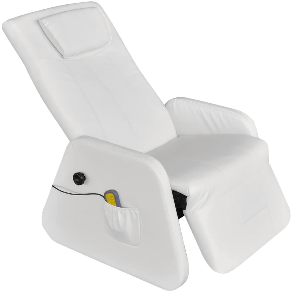 vidaXL masāžas krēsls, balta mākslīgā āda