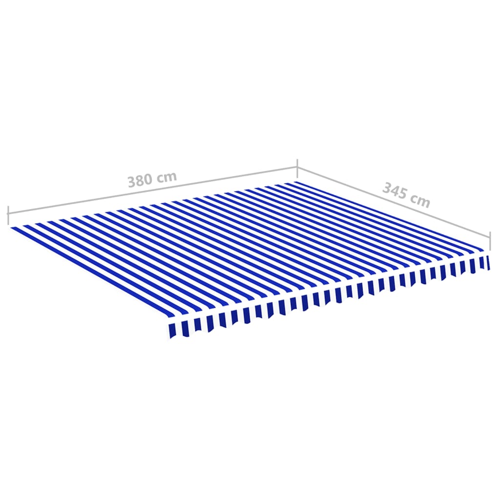 vidaXL nojumes maiņas jumts, zils ar baltu, 4x3,5 m