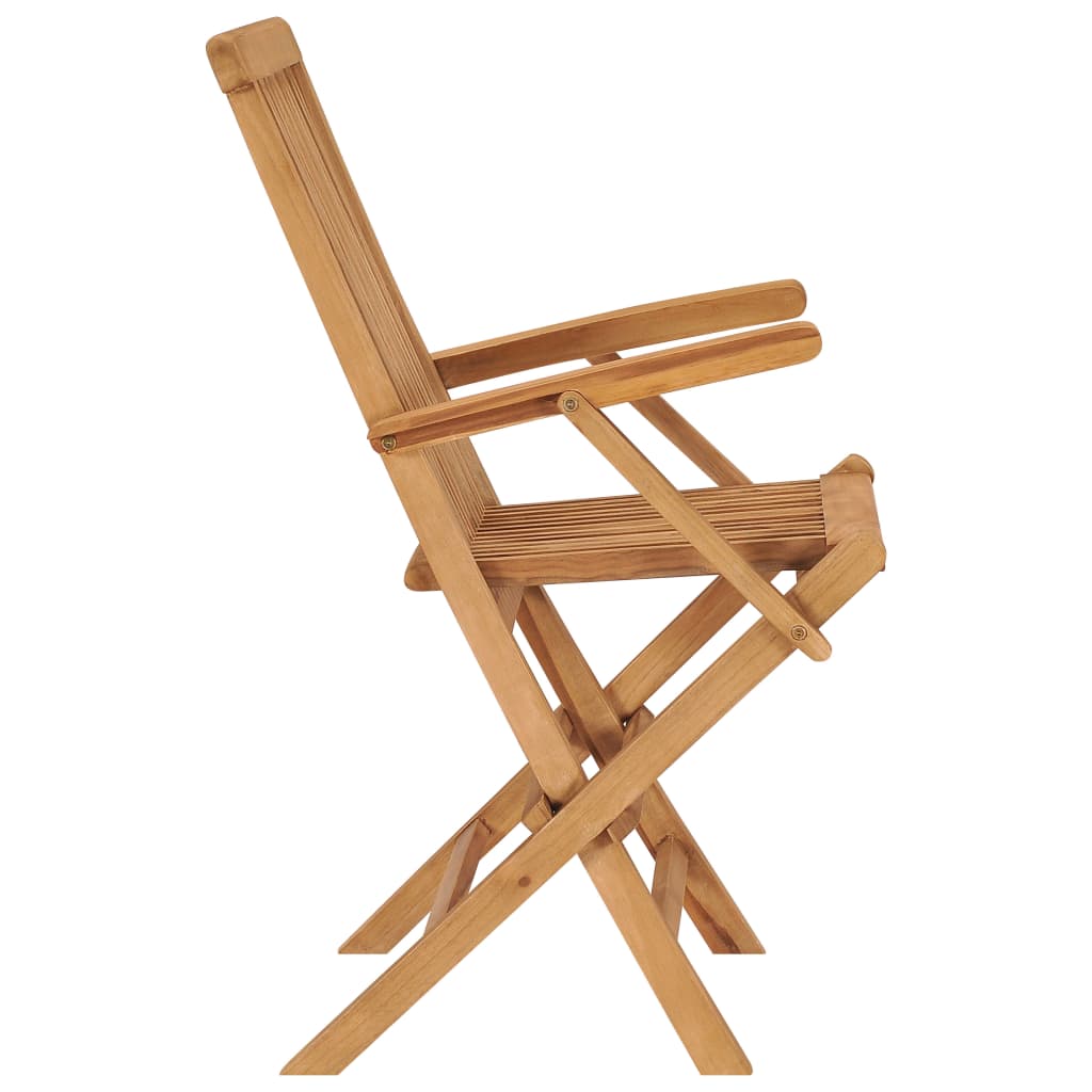 vidaXL dārza krēsli, krēmbalti matrači, 4 gab., masīvs tīkkoks
