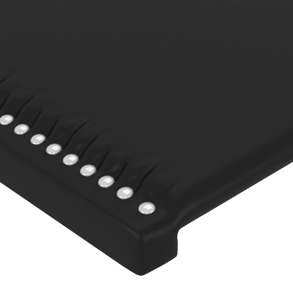 vidaXL gultas galvgalis ar LED, 147x16x78/88 cm, melna mākslīgā āda