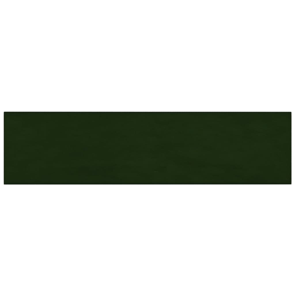 vidaXL sienas paneļi, 12 gab., tumši zaļi, 60x15 cm, samts, 1,08 m²