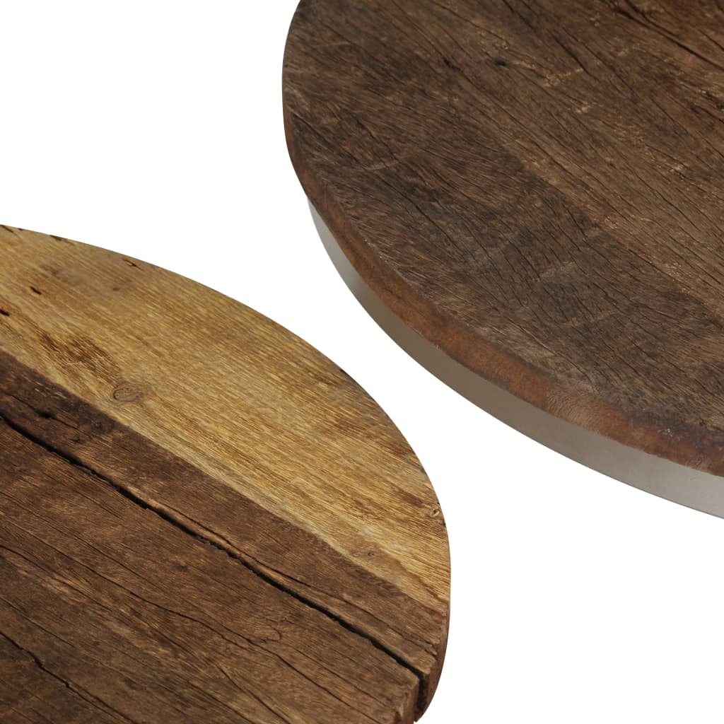 vidaXL kafijas galdiņi, 2 gab., pārstrādāts koks un tērauds