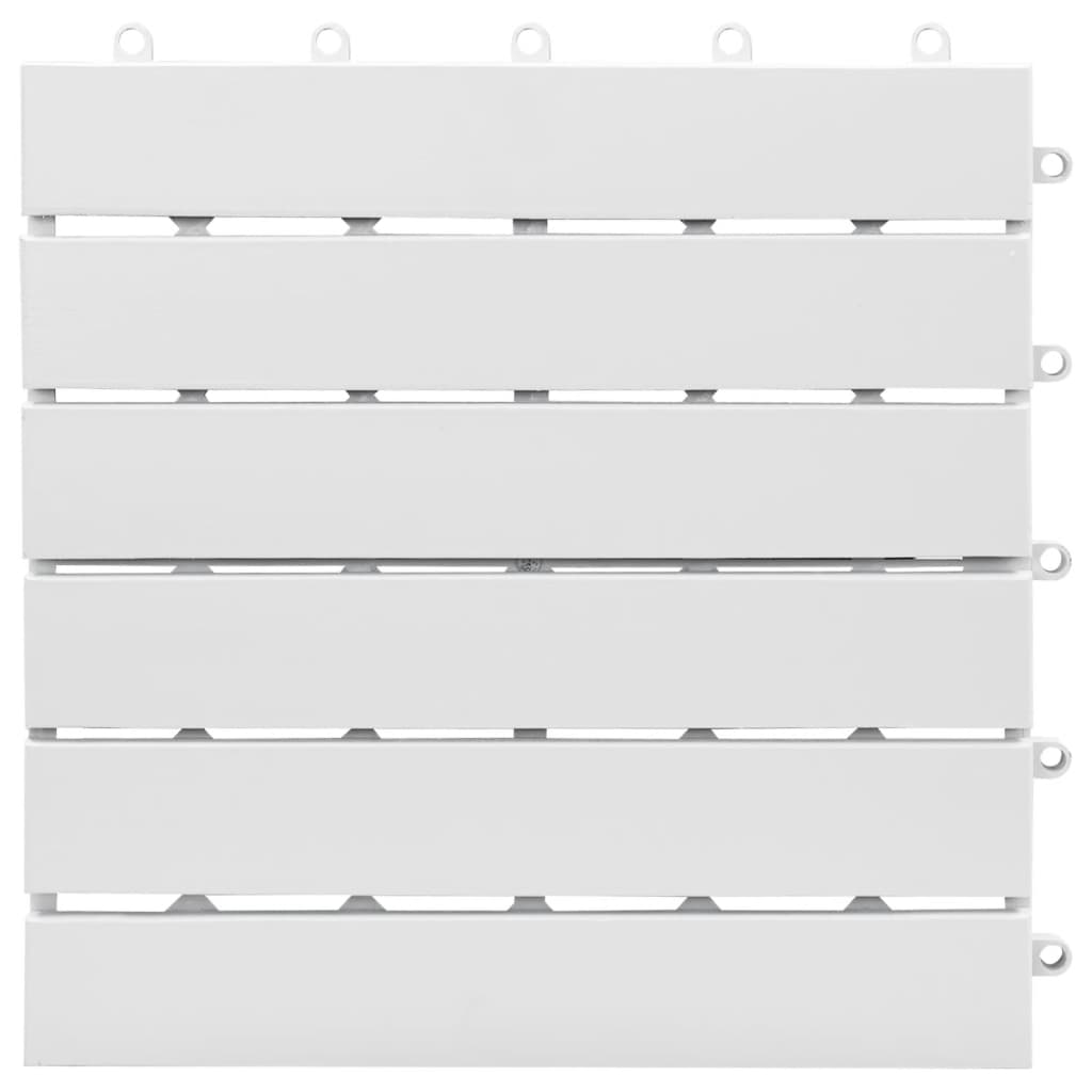 vidaXL terases flīzes, 10 gab., baltas, 30x30 cm, akācijas masīvkoks