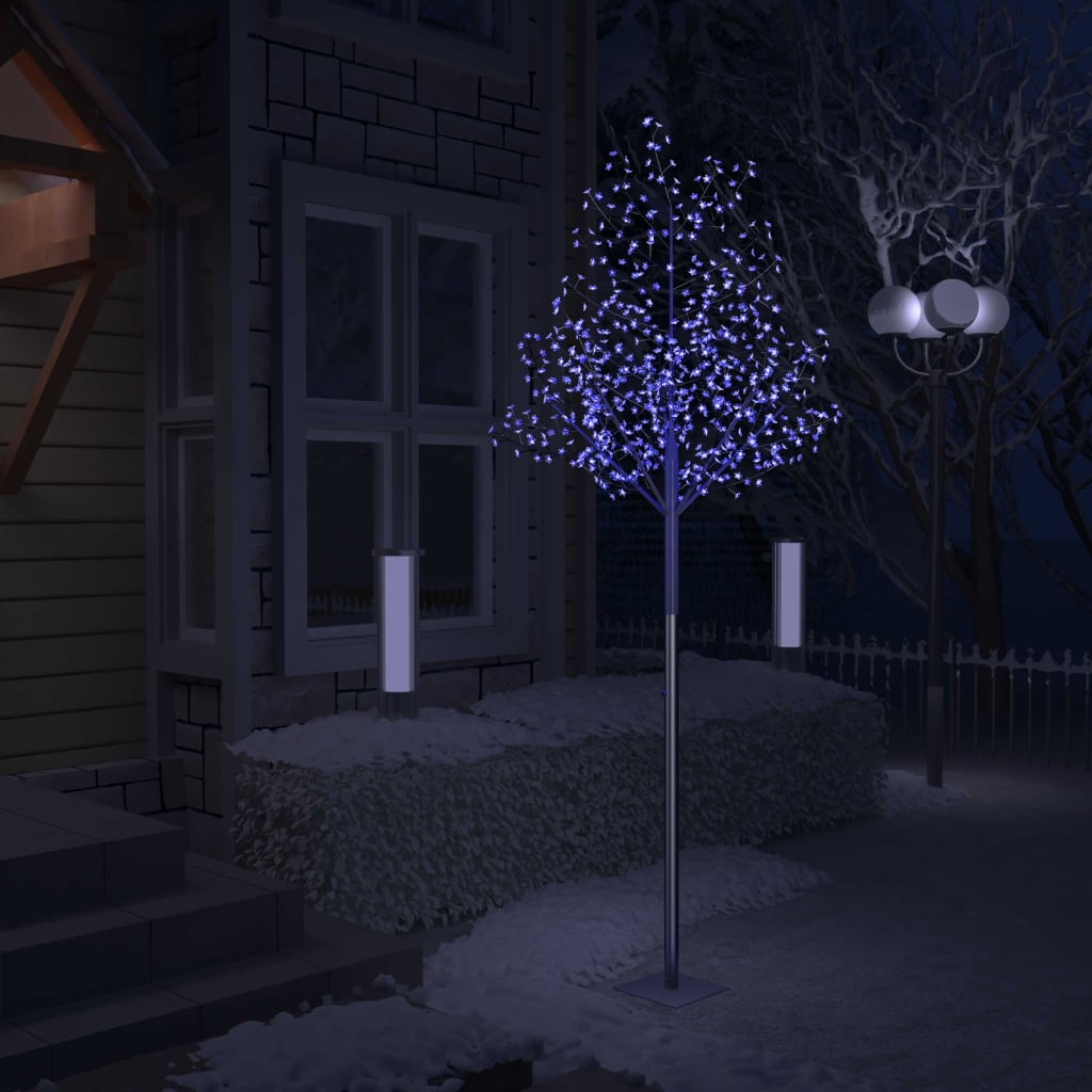 vidaXL Ziemassvētku koks, 600 LED, zila gaisma, ķirsis, 300 cm