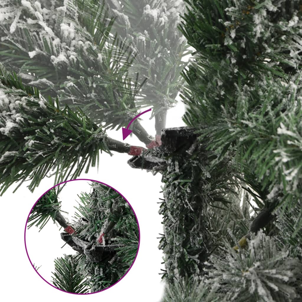 vidaXL mākslīgā Ziemassvētku egle ar sniegu un 300 LED, 210 cm