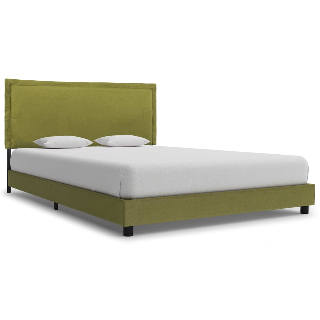 vidaXL gultas rāmis, zaļš auduma apdare, 140x200 cm