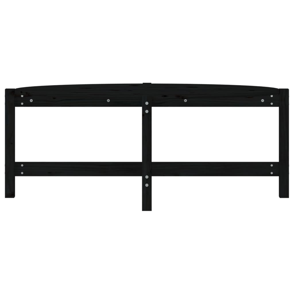 vidaXL kafijas galdiņš, melns, 118x63x45 cm, priedes masīvkoks