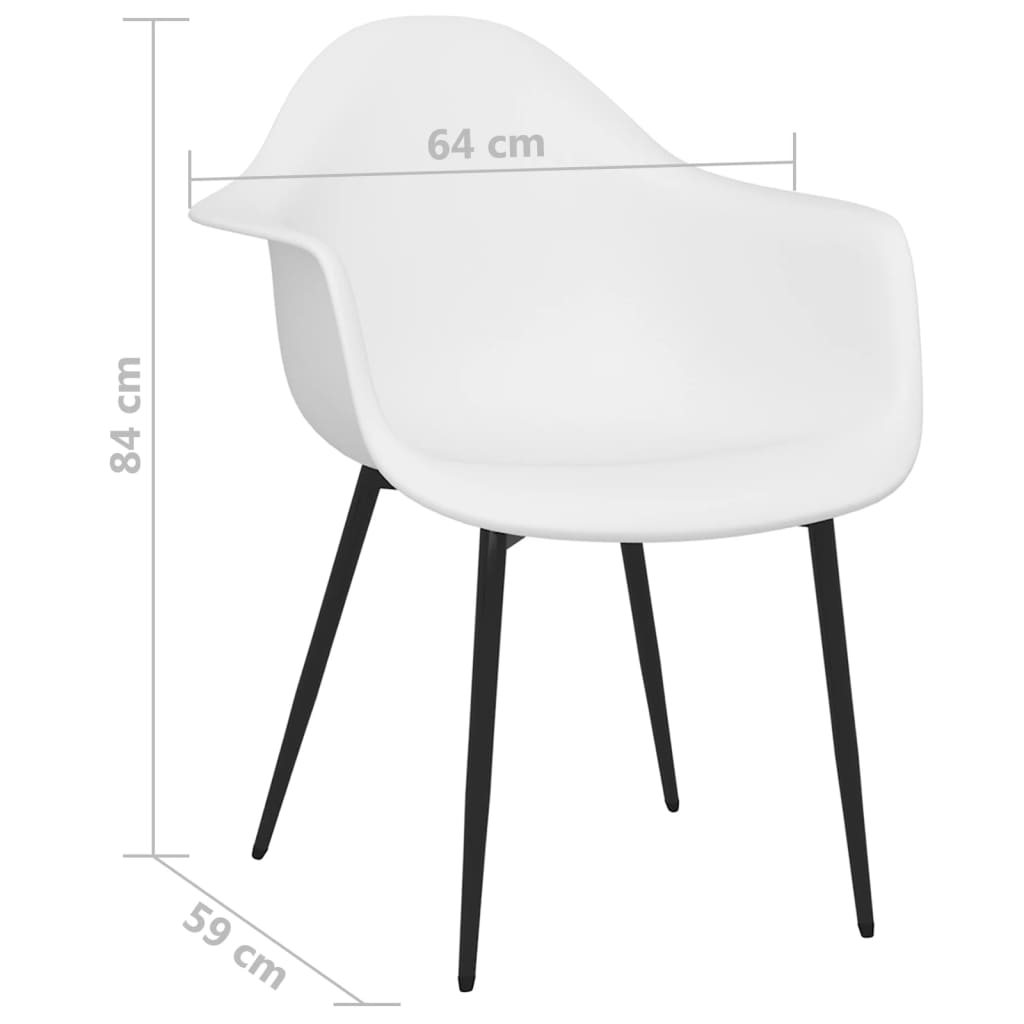 vidaXL virtuves krēsli, 2 gab., balts PP