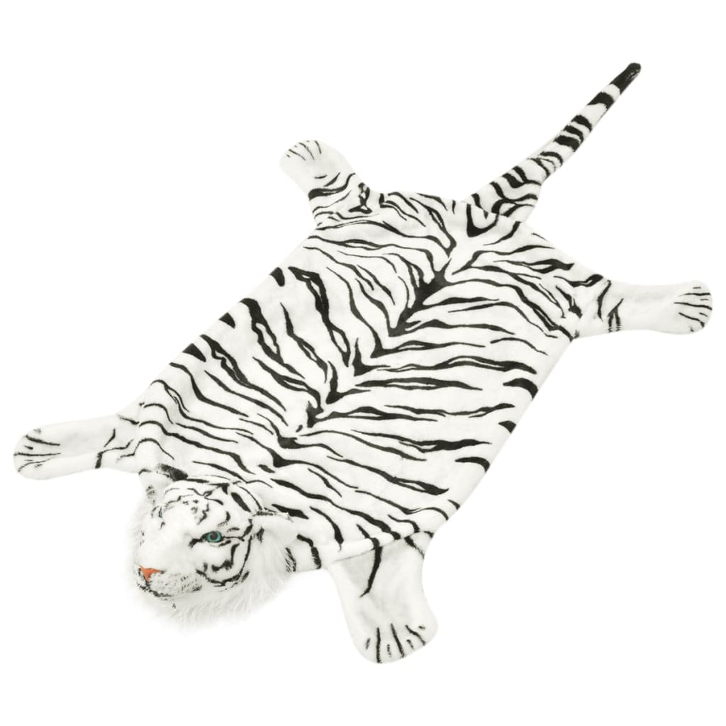 vidaXL tīģera paklājs, 144 cm, balts plīšs