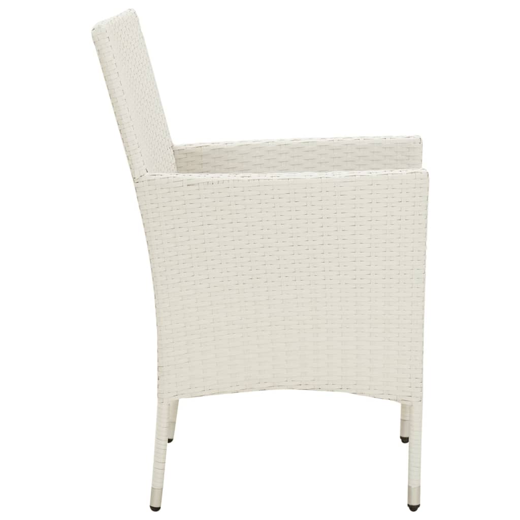 vidaXL dārza krēsli ar matračiem, 2 gab., balta PE rotangpalma